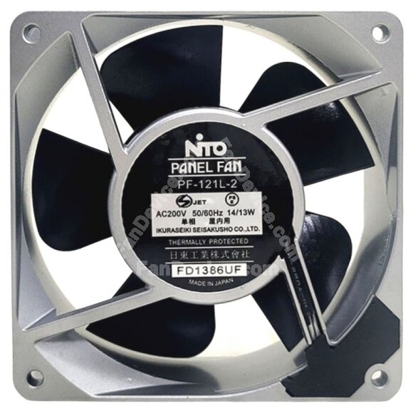 NTO PF-121L-2 FD1386UF AC 200V 14/13W Thermally Protected Axial Cooling Fan