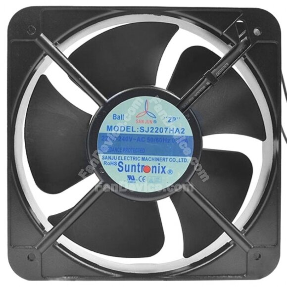 SAN JUN SJ2207HA2 AC 220V-240V 0.45A 2 Wires Axial Cooling Fan