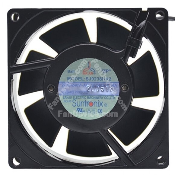 SAN JUN SJ9238HA2 AC 220V-240V 0.10A Impedance Protected Axial Cooling Fan