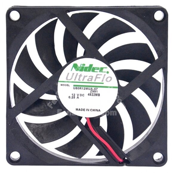 Nidec UltraFlo U80R12MUA-57Z991 DC 12V 0.25A 2 Wires / 3 Wires Axial Cooling Fan