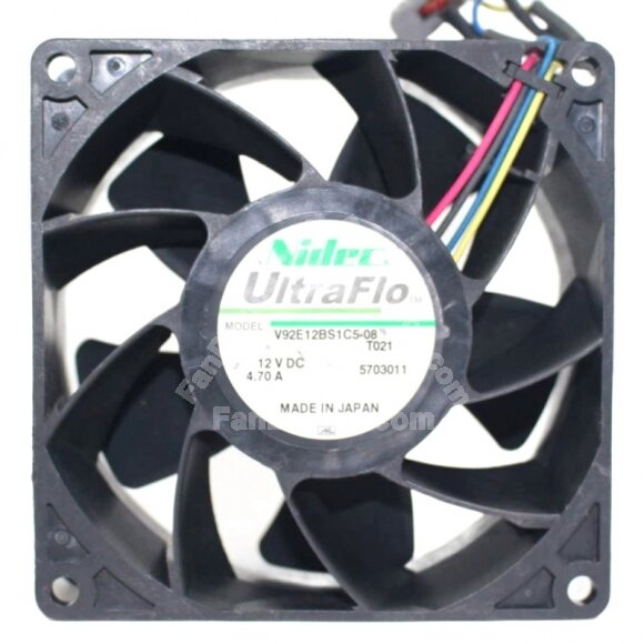 Nidec UltraFlo V92E12BS1C5-08 DC 12V 4.70A 4 Wires Axial Cooling Fan