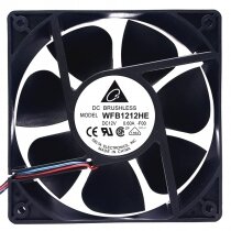 Delta WFB1212HE DC 12V 0.60A 2 / 3 Wires DC Brushless Axial Cooling Fan