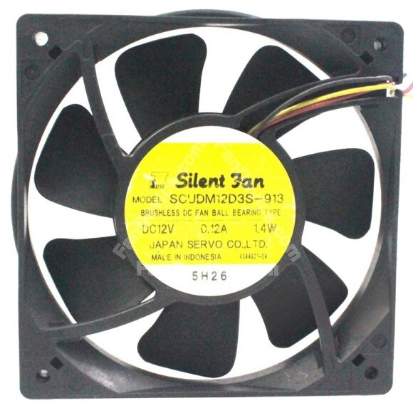 Servo SCUDM12D3S-913 12V 0.12A 1.4W DC Brushless Ball Bearing Axial Fan
