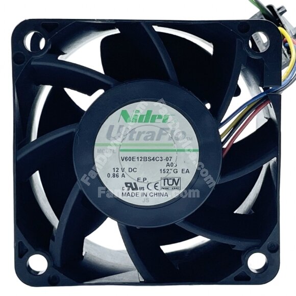 Nidec UltraFlo V60E12BS4C3-07 DC 12V 0.86A 4 Wires Axial Cooling Fan