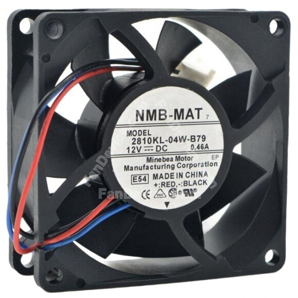 NMB-MAT 2810KL-04W-B79 DC 12V 0.46A 3 Wires 7025 Axial Cooling Fan
