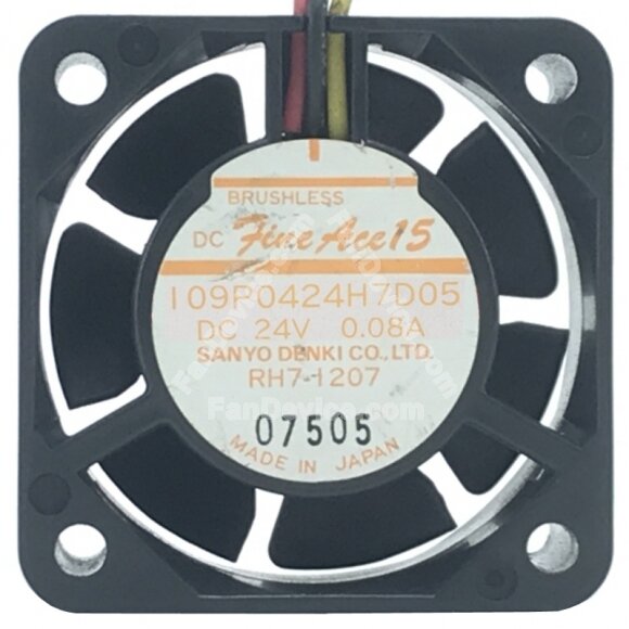 Sanyo Denki 109P0424H7D05 24V 0.08A DC Brushless Axial Cooling Fan