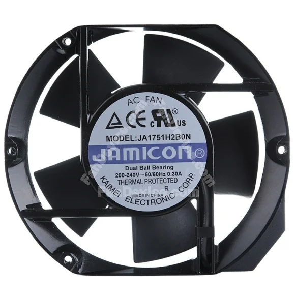 JAMICON JA1751H2B0N 200-240V 0.30A Thermal Protected Axial Fan