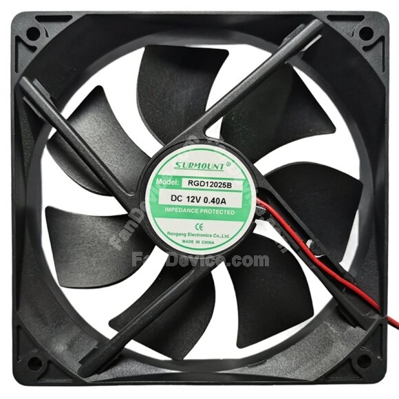 SURMOUNT RGD12025B 12V 0.40A Impedance Protected Axial Fan