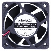 SANONDA KF6025H24B 24V 0.09A 2 Wires Axial Cooling Fan