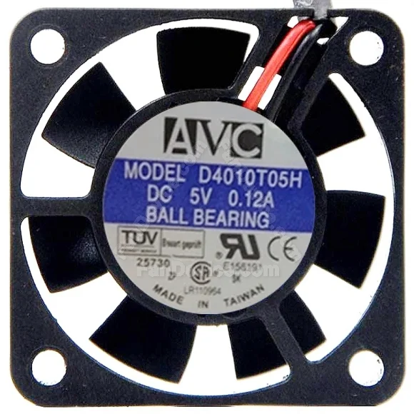 AVC D4010T05H DC 5V 0.12A 2 Wires Ball Bearing Axial Cooling Fan