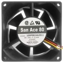Sanyo 109P0824A2011 DC 24V 0.29A 3 Wires Axial Cooling Fan