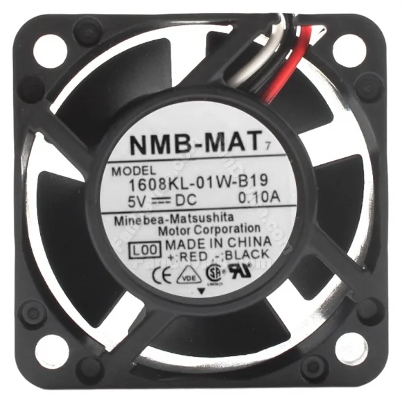 NMB-MAT 1608KL-01W-B19 DC 5V 0.10A 3 Wires Axial Cooling Fan