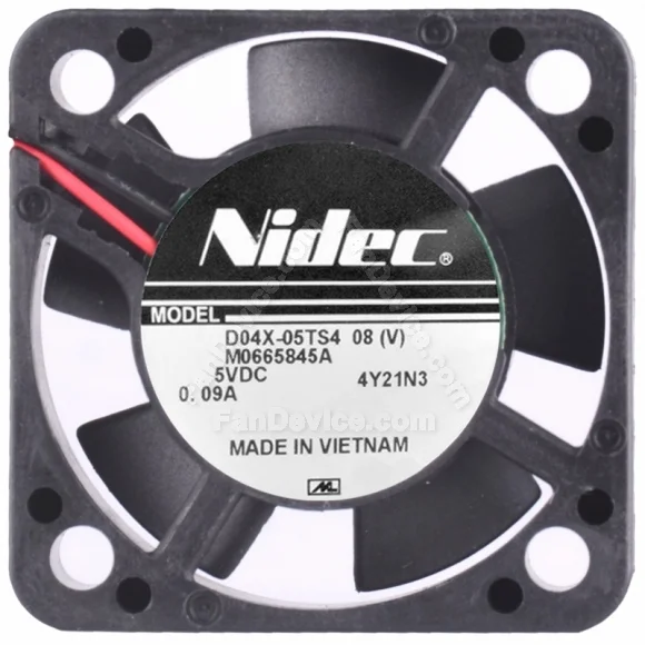 Nidec D04X-05TS4 08(V) DC 5V 0.09A 2 Wires Axial Cooling Fan