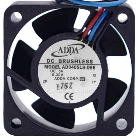 ADDA AD0405LS-D56 5V 0.20A DC Brushless 3 Wires Axial Cooling Fan