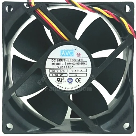 AVC DF0802512SEHN 12V 0.19A 2.28W 3 Wires DC Brushless Cooling Fan