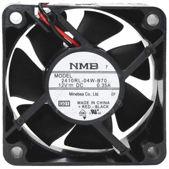 NMB 2410RL-04W-B70 DC 12V 0.35A 2 Wires Axial Cooling Fan