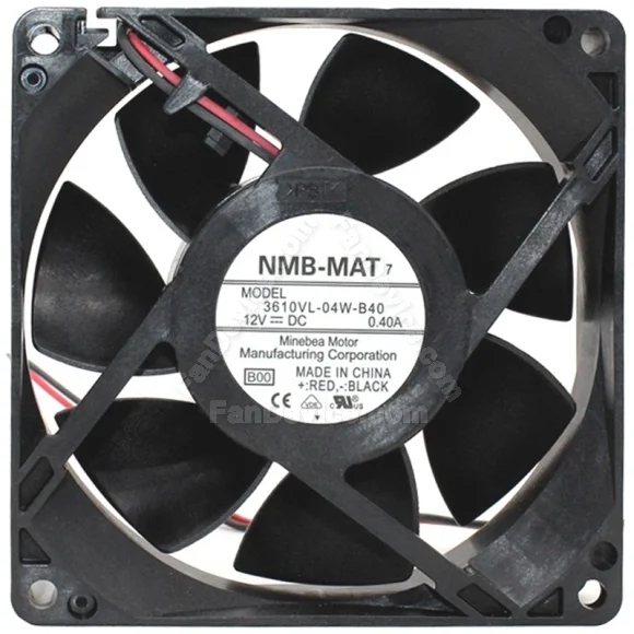 NMB-MAT 3610VL-04W-B40 DC 12V 0.40A 2 Wires Axial Cooling Fan