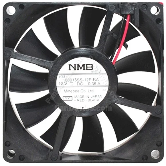 NMB 08015SS-12P-BA DC 12V 0.36A 2 Wires Axial Cooling Fan