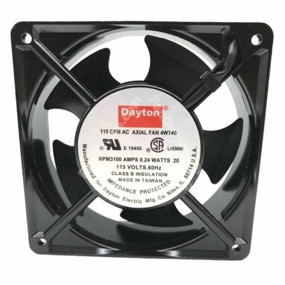 Dayton 115 CFM AC AXIA LFAN 4WT46 115V 0.24A 20W 2 Wires Cooling Fan