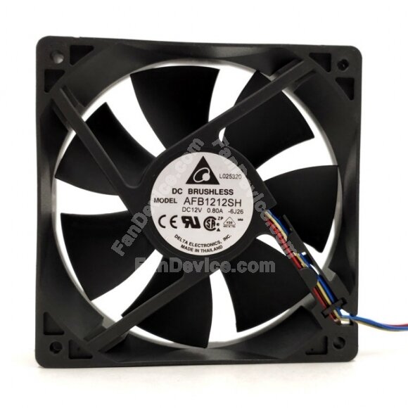 Delta AFB1212SH DC 12V 0.80A 2 Wires / 3 Wires / 4 Wires Axial Cooling Fan