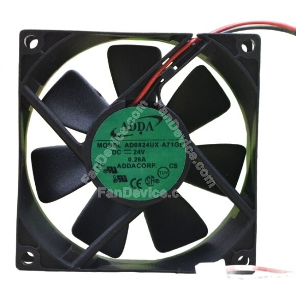 ADDA AD0824UX-A71GL DC 24V 0.26A 2 Wires / 3 Wires Axial Cooling Fan