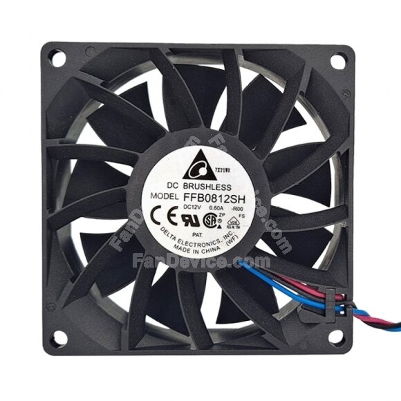 Delta FFB0812SH DC 12V 0.60A 2 Wires / 3 Wires / 4 Wires Axial Cooling Fan
