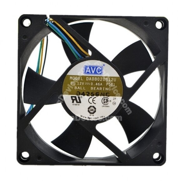 AVC DA08020B12U DC 12V 0.46A 2 Wires / 3 Wires / 4 Wires Axial Cooling Fan