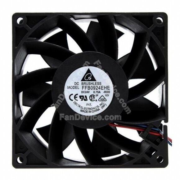 Delta FFB0924EHE DC 24V 0.75A 2 Wires / 3 Wires Axial Cooling Fan