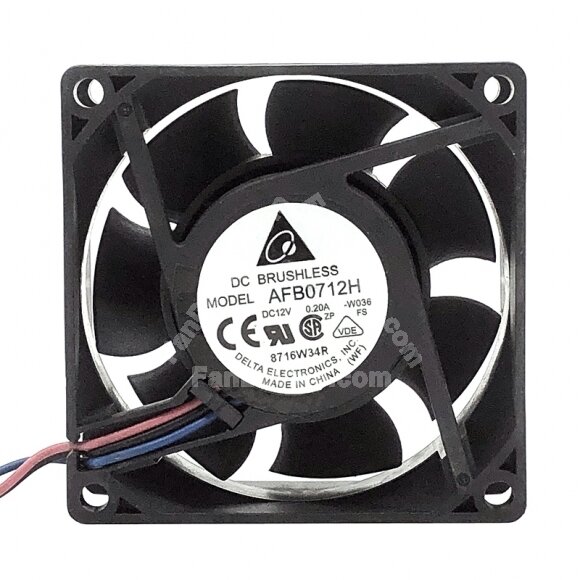 Delta AFB0712H DC 12V 0.20A 3 Wires Axial Cooling Fan