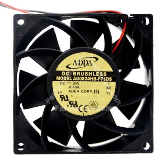 ADDA AD0824HB-F71DS DC 24V 0.40A 8038 Axial Brushless Cooling Fan