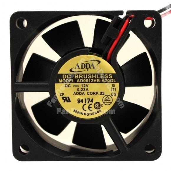 ADDA AD0612HB-A70GL DC 12V 0.23A 2 Wires Axial Cooling Fan