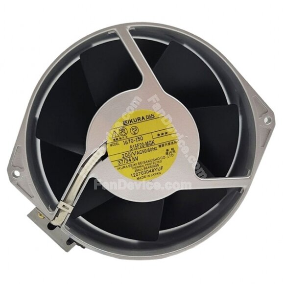 IKURA 1670-150 S15F20-MGK AC 200V 37/34W 17250 Thermal Protected Axial Cooling Fan