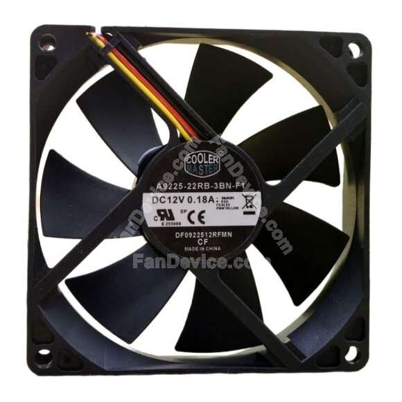 COOLER MASTER A9225-22RB-3BN-F1 DC 12V 0.18A 2 Wires / 3 Wires Axial Cooling Fan