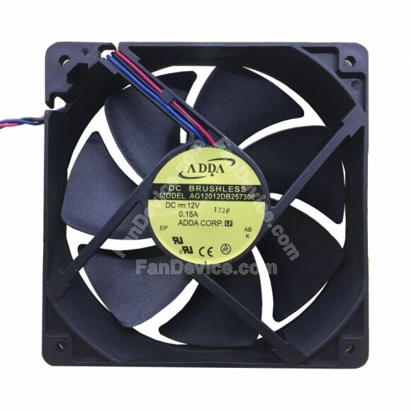ADDA AG12012DB257300 DC 12V 0.15A 3 Wires Axial Cooling Fan