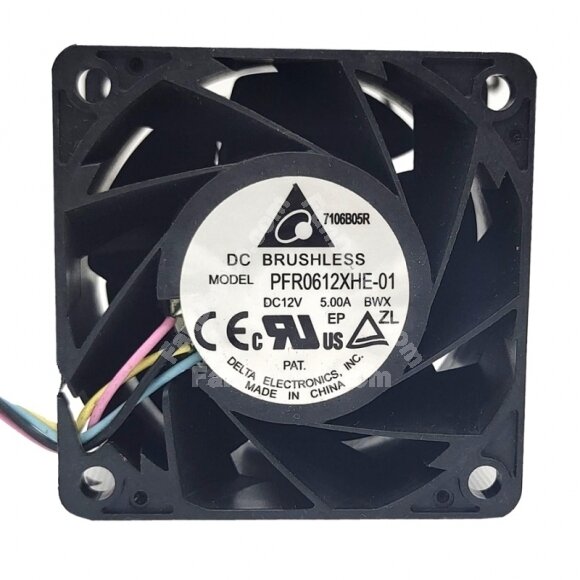 Delta PFR0612XHE-01 DC 12V 5.00A 2 Wires / 3 Wires / 4 Wires Axial Cooling Fan