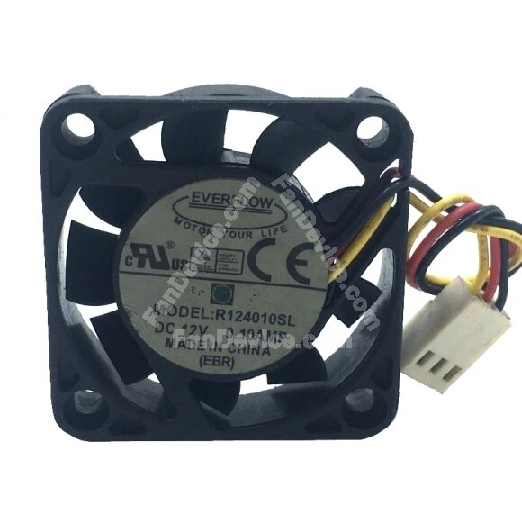 EVERFLOW R124010SL DC 12V 0.10A 3 Wires Axial Cooling Fan