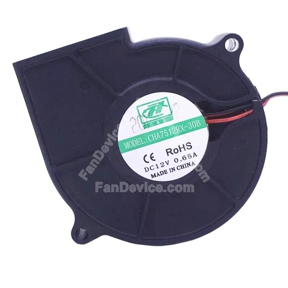 FT CHA7512RX-30B DC 12V 0.65A 7530 Blower Cooling Fan