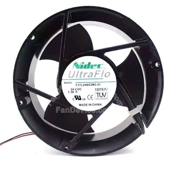 Nidec Y17L24BS2M3-01 DC 24V 1.38A 2 Wires Axial Cooling Fan