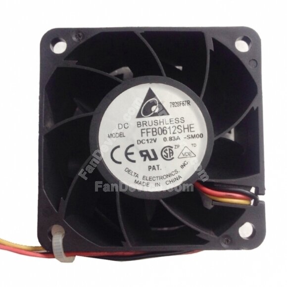 Delta FFB0612SHE DC 12V 0.83A 2 Wires / 3 Wires Axial Cooling Fan