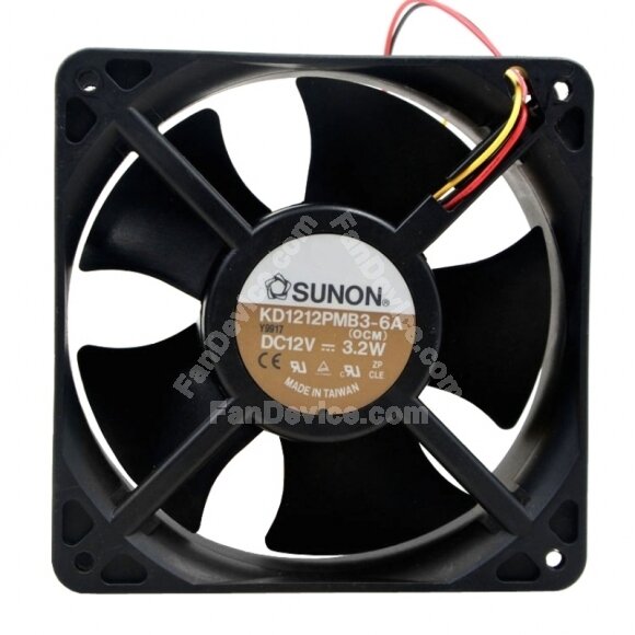 Sunon KD1212PMB3-6A DC 12V 3.2W 2 Wires / 3 Wires Axial Cooling Fan