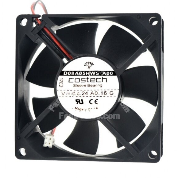 Costech D08A05HWS A00 DC 24V 0.16A 8025 Axial Sleeve Bearing Cooling Fan