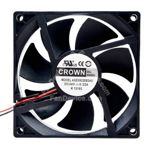 CROWN AGE09225B24U DC 24V 0.32A 9025 Axial Ball Bearing Cooling Fan