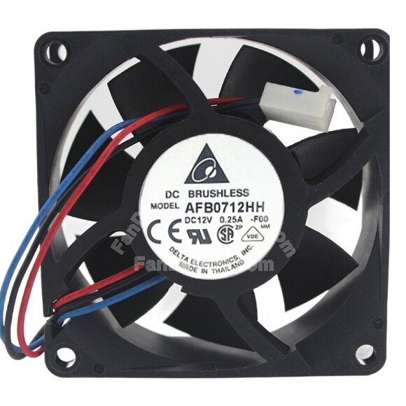 Delta AFB0712HH DC 12V 0.25A 7025 Axial Brushless Cooling Fan