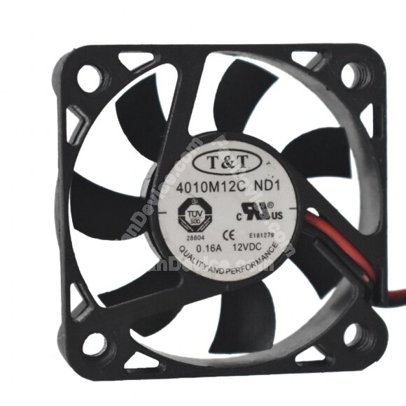 T&T 4010M12C ND1 DC 12V 0.16A 4010 Axial Cooling Fan