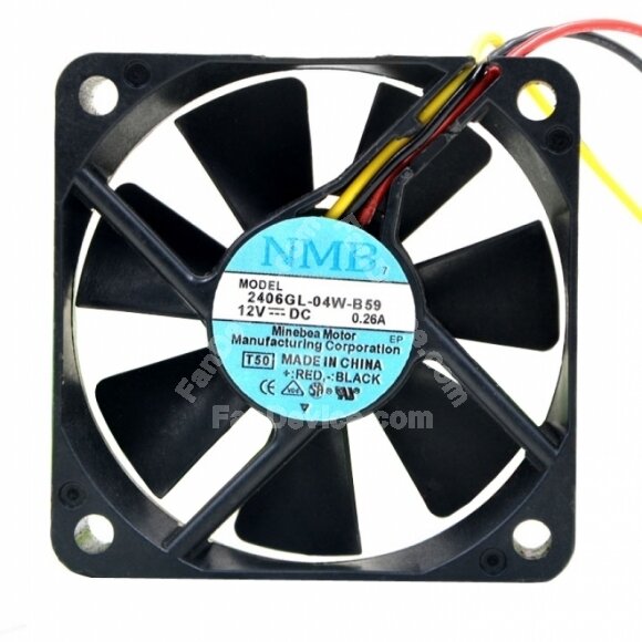 NMB 2406GL-04W-B59 DC 12V 0.26A 2 Wires / 3 Wires Axial Cooling Fan