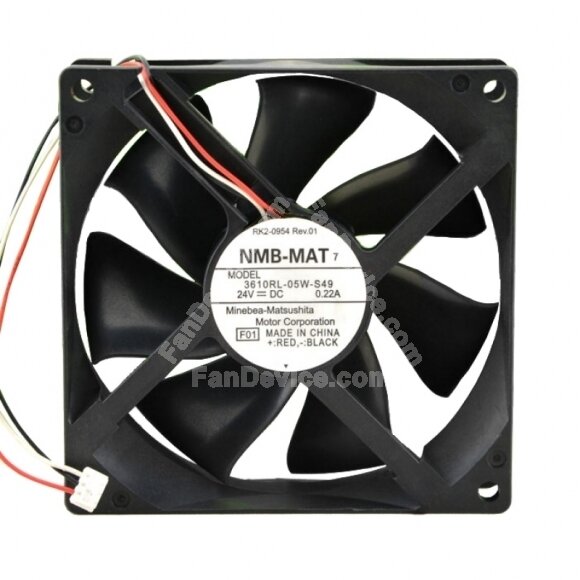 NMB-MAT 3610RL-05W-S49 DC 24V 0.22A 2 Wires / 3 Wires Axial Cooling Fan