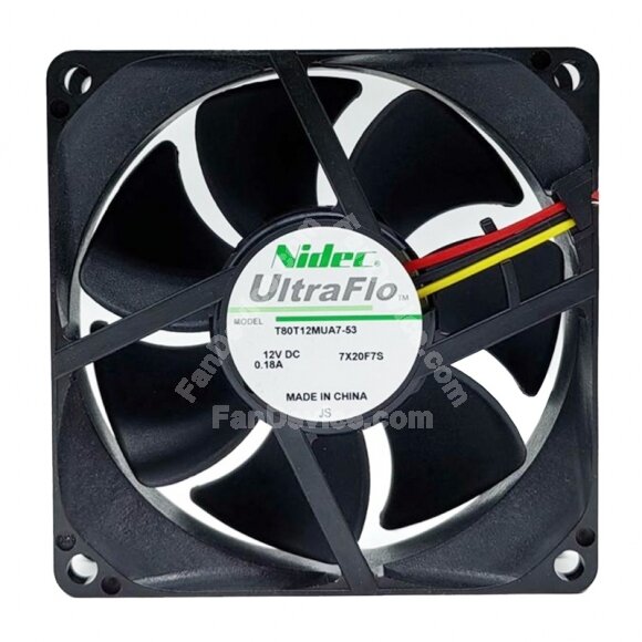 Nidec UltraFlo T80T12MUA7-53 DC 12V 0.18A 8025 Axial Cooling Fan