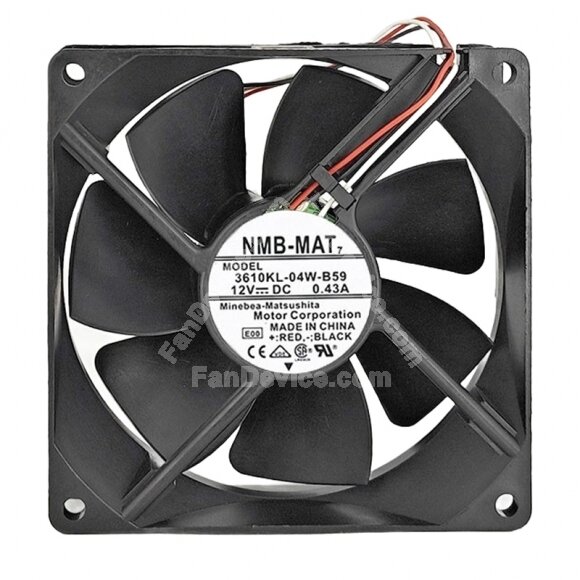 NMB-MAT 3610KL-04W-B59 DC 12V 0.43A 9025 Axial Cooling Fan