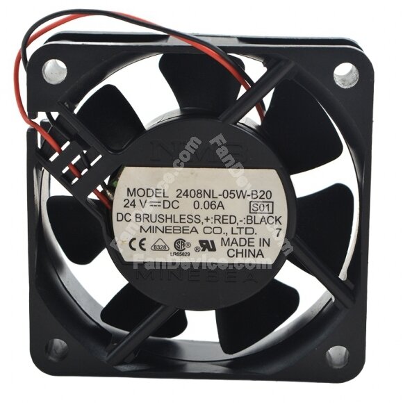 NMB 2408NL-05W-B20 DC 24V 0.06A 6020 Axial Brushless Cooling Fan