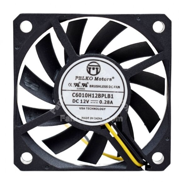 PELKO MOTORS C6010H12BPLB1 DC 12V 0.28A 6010 Axial Brushless Cooling Fan